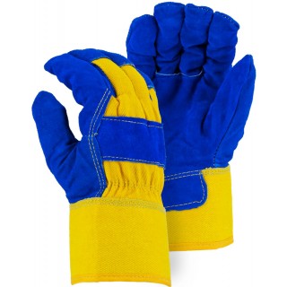 1600 Majestic® Glove Winter Lined Blue/Yellow Cowhide Leather Palm Glove